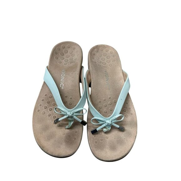 Vionic Bella Womens Orthotic Sandal Mint Patent Synthetic US Size 8.5 Bow - Picture 3 of 6